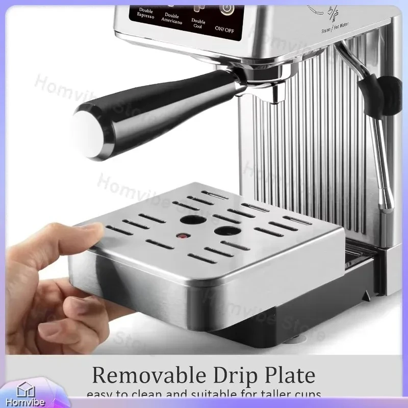 Compact 20 Bar Espresso Machine with Steam Wand for Latte Cappuccino Home Coffee Maker Stainless Steel Design Professional
Compact 20 Bar Espresso Machine with Steam Wand for Latte Cappuccino Home Coffee Maker Stainless Steel Design Professional