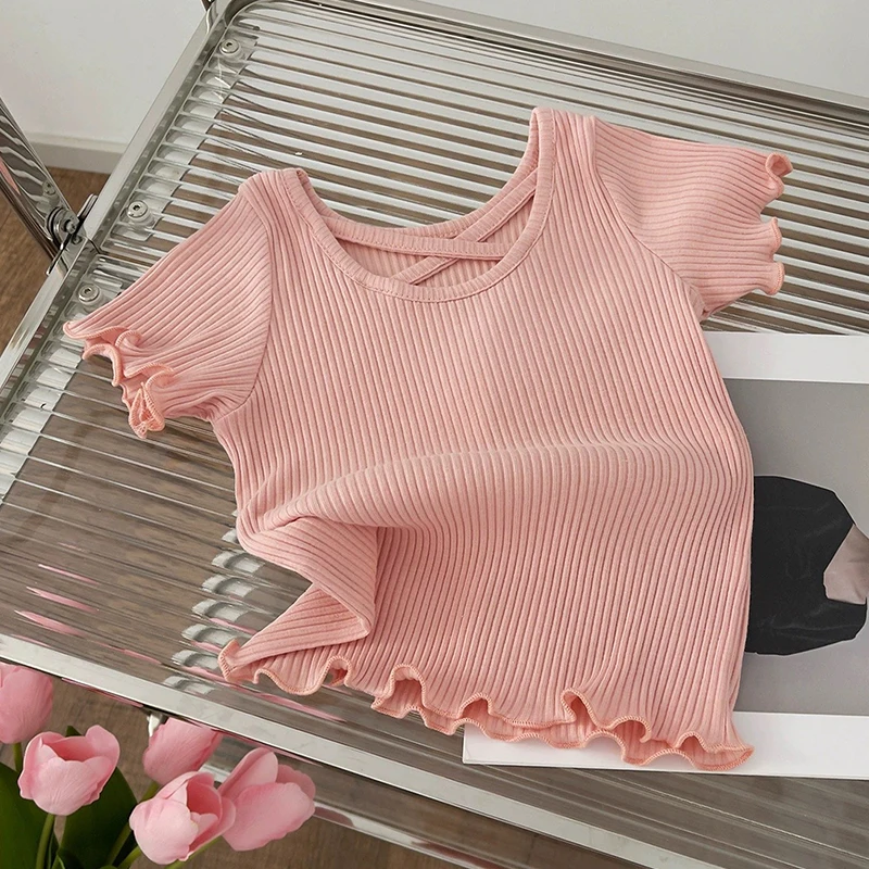Summer Kid Girl T-shirt Straps Backless Toddler Tee Tops Infant Girl Blouse Soft Casual Children Outfit Baby Girl Clothes A1227
Summer Kid Girl T-shirt Straps Backless Toddler Tee Tops Infant Girl Blouse Soft Casual Children Outfit Baby Girl Clothes A1227