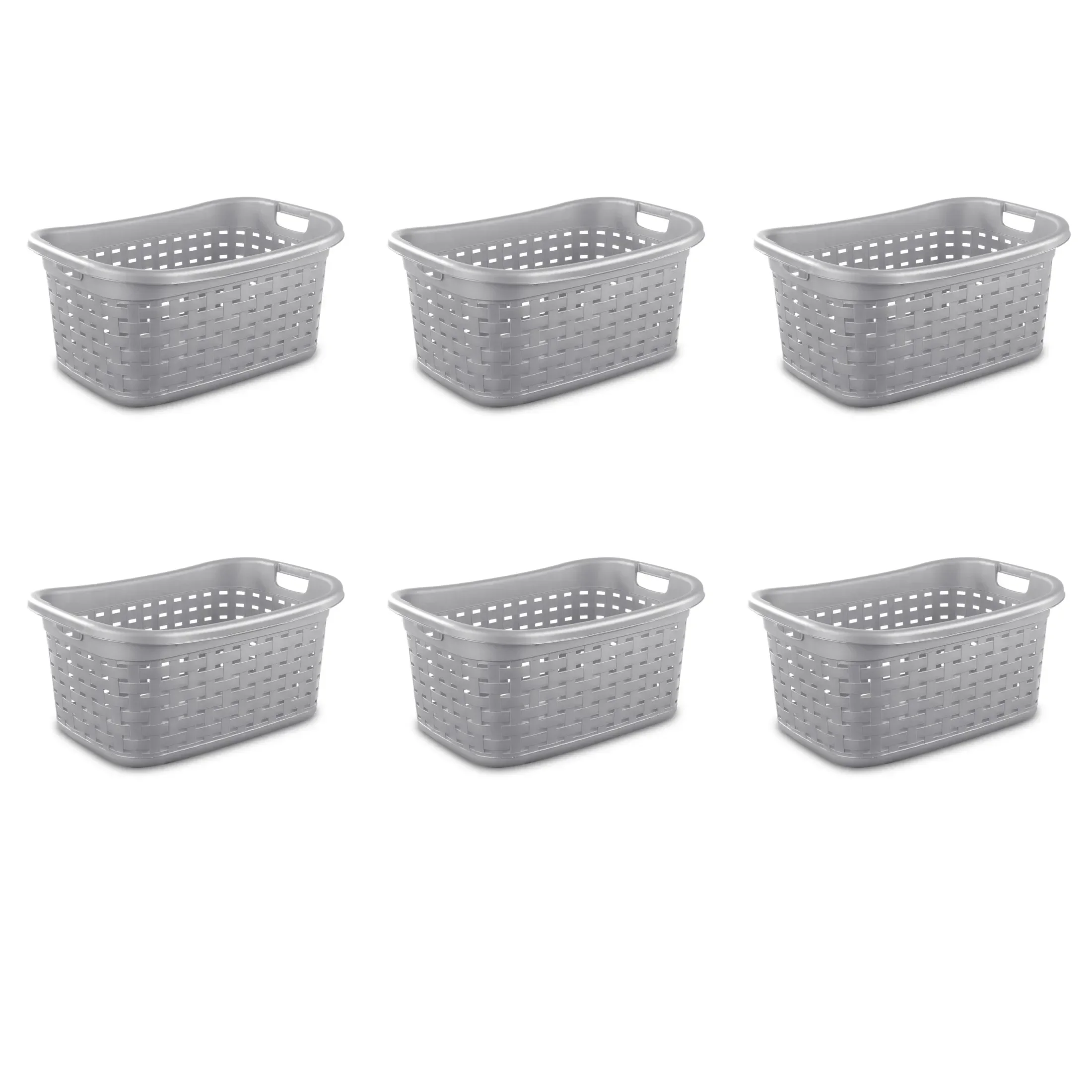 Small Weave Laundry Basket with Two Carry Handles Gray Set of Six
Small Weave Laundry Basket with Two Carry Handles Gray Set of Six