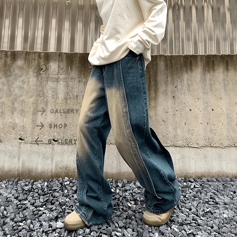 Тонкие прямые повседневные джинсы-ножи, мужские уличные винтажные широкие брюки со свободной талией, смесь хлопка и полиэстера
Тонкие прямые повседневные джинсы-ножи, мужские уличные винтажные широкие брюки со свободной талией, смесь хлопка и полиэстера