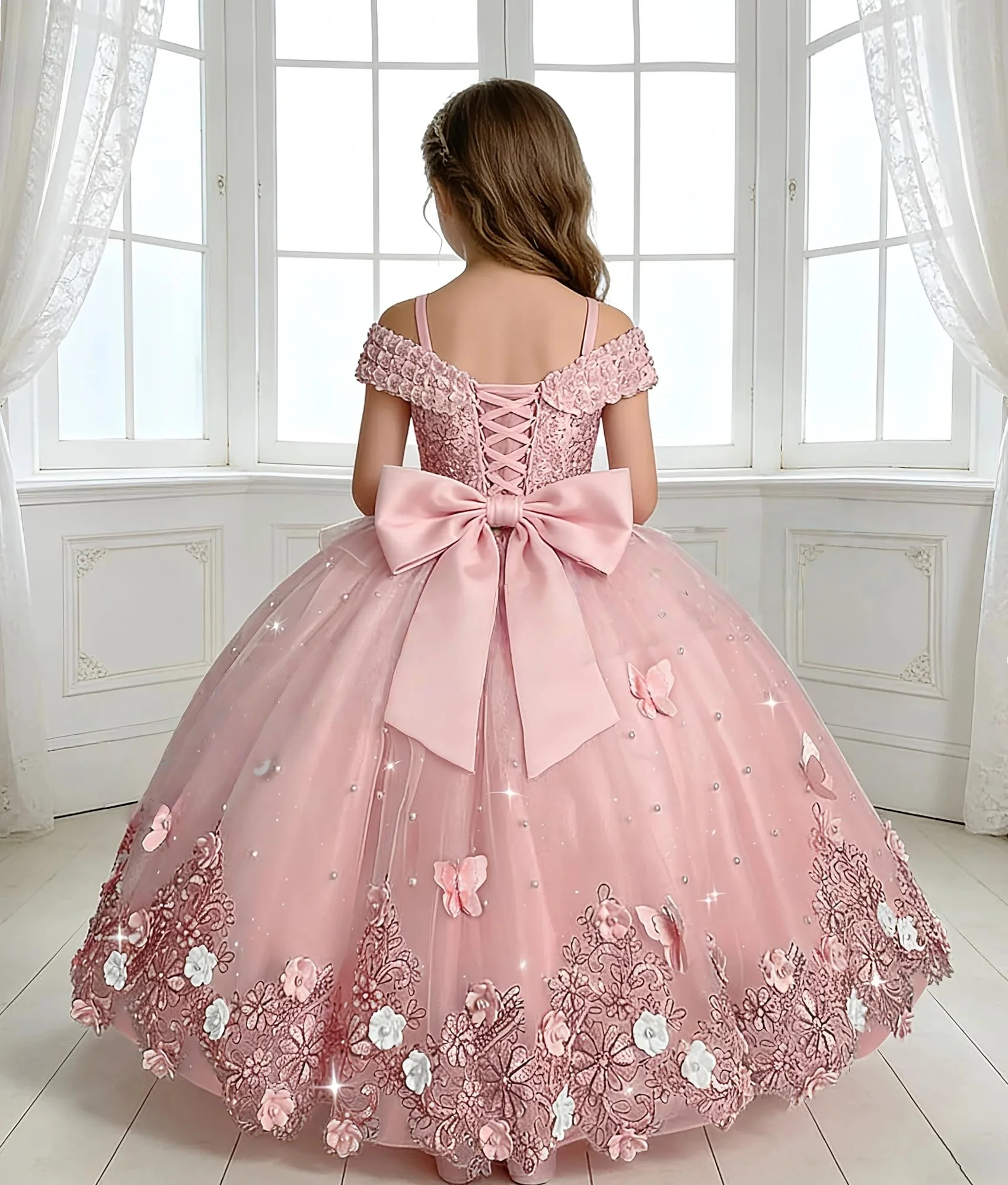 Custom Luxury Off Shoulder 3D Floral Flower Girl Dress Wedding Bridesmaid Gown for Kids Birthday Party Pageant Runway Show
Custom Luxury Off Shoulder 3D Floral Flower Girl Dress Wedding Bridesmaid Gown for Kids Birthday Party Pageant Runway Show