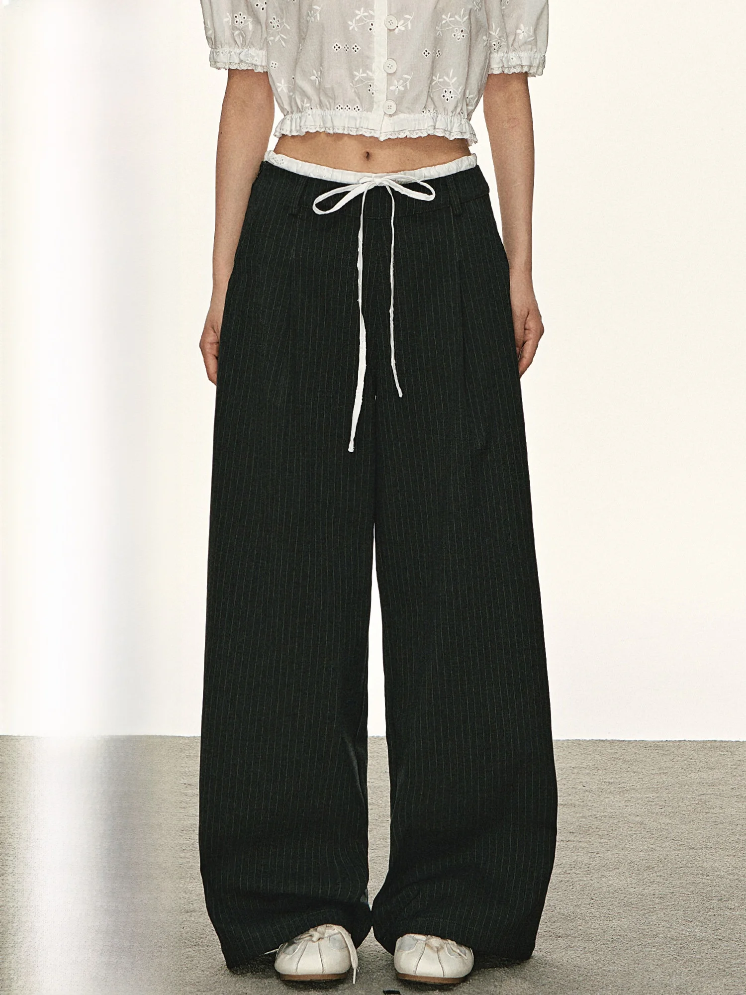 Lightweight Casual Striped Straight Leg Wide Leg Pants Women Summer Loose Fit Trousers 101PASSION Deep Grey Drapey Suit
Lightweight Casual Striped Straight Leg Wide Leg Pants Women Summer Loose Fit Trousers 101PASSION Deep Grey Drapey Suit