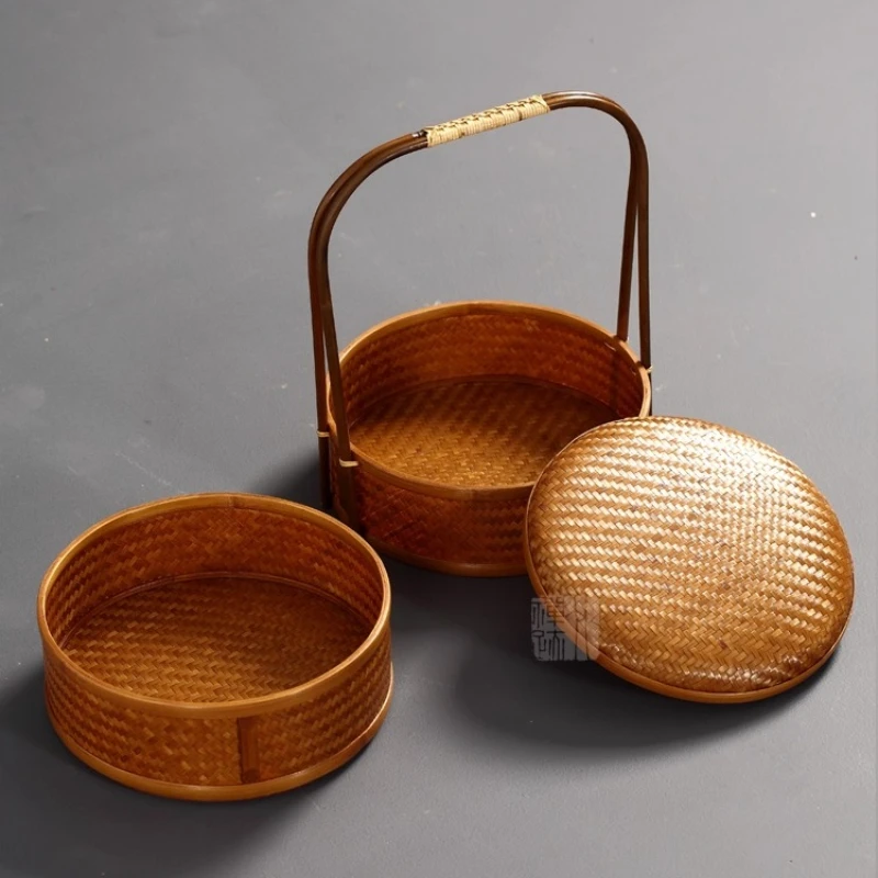 Vintage Style Double Tier Picnic Hamper,Natural Bamboo Storage Box for Food,Portable Handled Tea Pastry Caddy,Multi-Purpose Home
Vintage Style Double Tier Picnic Hamper,Natural Bamboo Storage Box for Food,Portable Handled Tea Pastry Caddy,Multi-Purpose Home