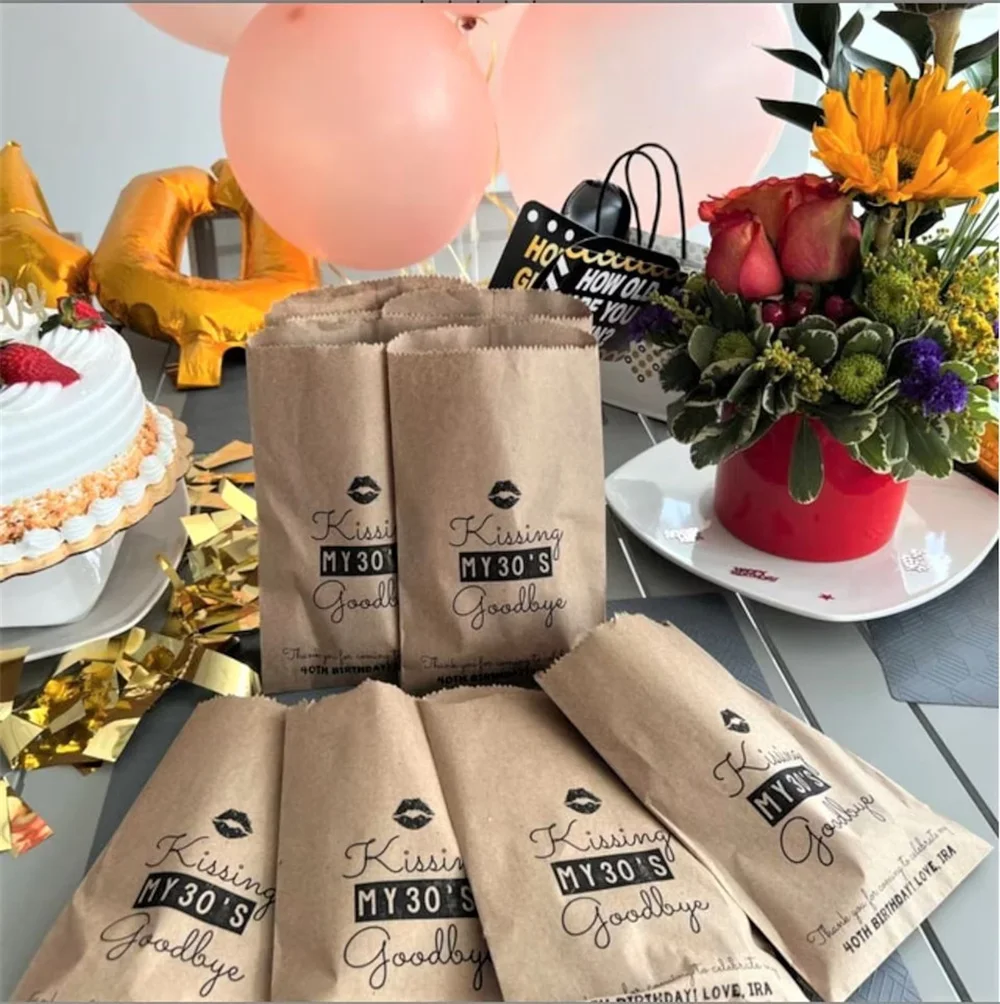 50 Birthday Favor Bags! - Kissing my 20s 30s 40s 50s 60s 70 80s etc Goodbye Birthday - Favor Bags - Custom Printed on Kraft Brow
50 Birthday Favor Bags! - Kissing my 20s 30s 40s 50s 60s 70 80s etc Goodbye Birthday - Favor Bags - Custom Printed on Kraft Brow