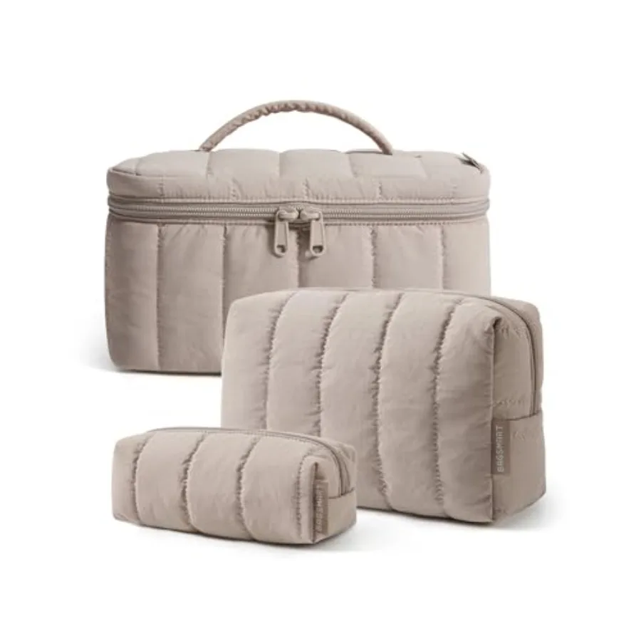 Travel Makeup Bag for Women, 3 Pcs Puffy Padded Cosmetic Organizer Bag, Large Toiletry Case and Small Purse Pouch for Gym, Work
Travel Makeup Bag for Women, 3 Pcs Puffy Padded Cosmetic Organizer Bag, Large Toiletry Case and Small Purse Pouch for Gym, Work
