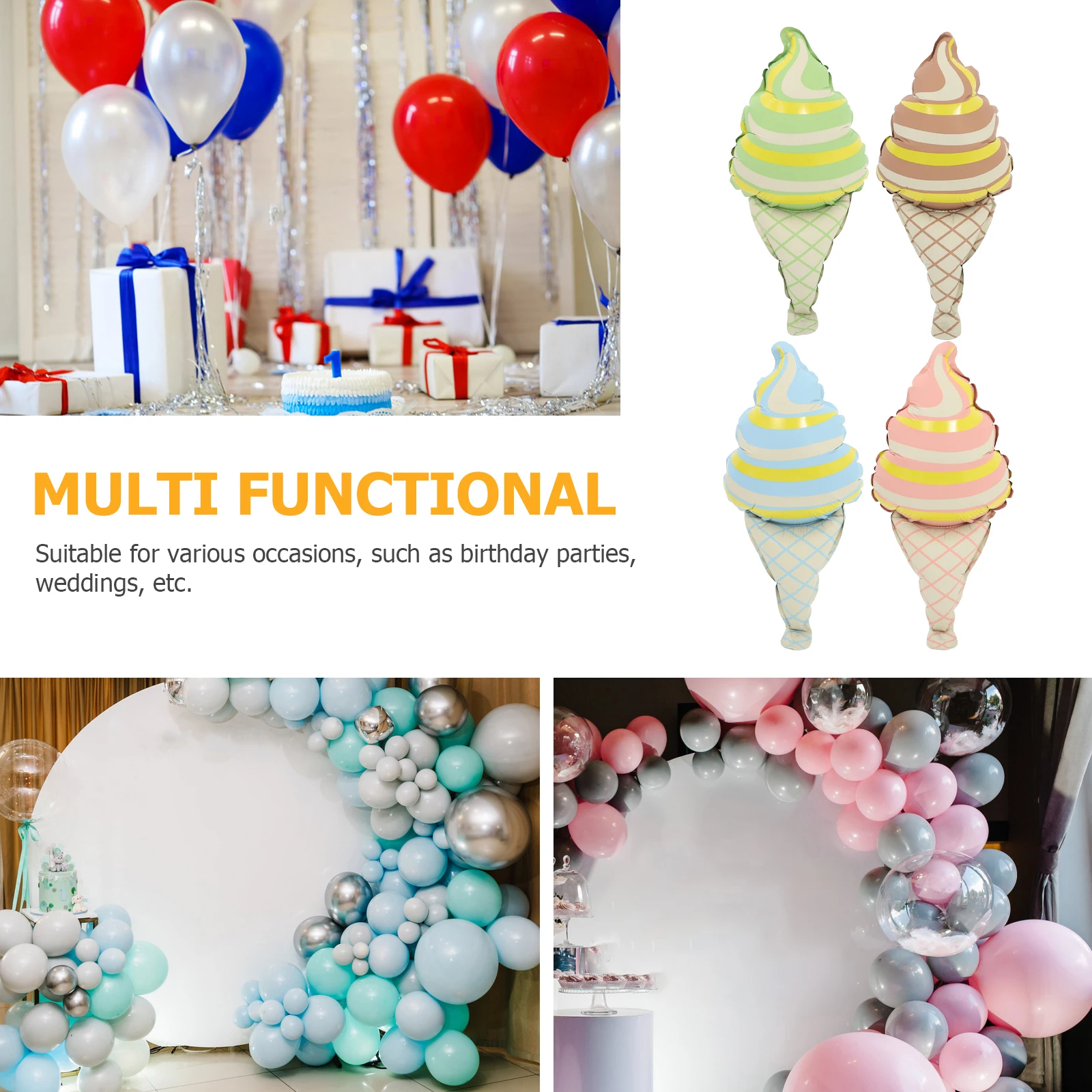 4pcs Birthday Party Decoration Balloons Ice Cream Shaped Kids Summer Photo Prop Home Stage Decor Festival Supplies
4pcs Birthday Party Decoration Balloons Ice Cream Shaped Kids Summer Photo Prop Home Stage Decor Festival Supplies