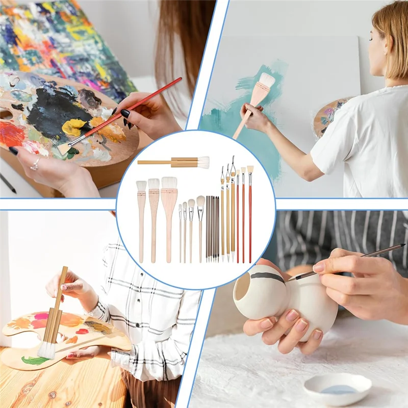 A13E-20 Pcs Glaze Brushes For Pottery Wool Bristle Art Paintbrushes For Artists Students
A13E-20 Pcs Glaze Brushes For Pottery Wool Bristle Art Paintbrushes For Artists Students