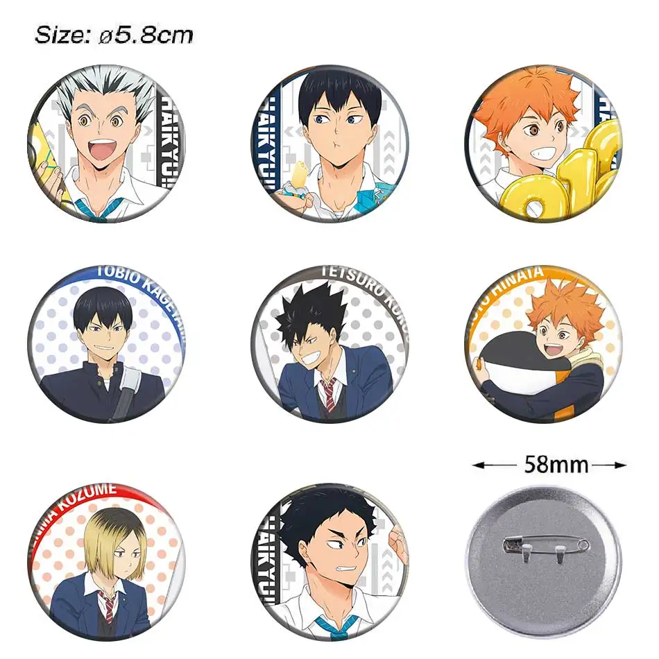 Haikyu! Badges Anime Character Tsukishima Kei Kenma Kozume Round Laser Badge Cartoon Brooch Clothes Backpack Accessories Lapel
Haikyu! Badges Anime Character Tsukishima Kei Kenma Kozume Round Laser Badge Cartoon Brooch Clothes Backpack Accessories Lapel