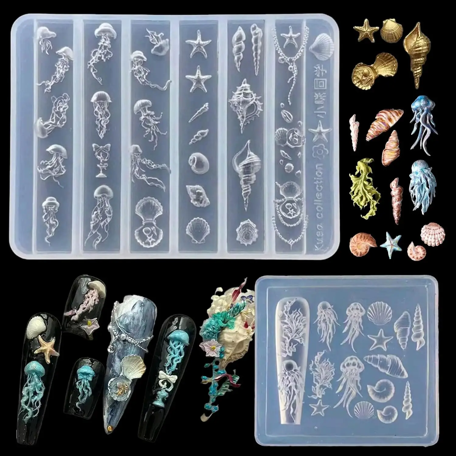 Jellyfish Shell Nail Art Molds 3D Ocean Silicone Resin Casting Template Sea Star Mermaid Manicure DIY Decor Tools
Jellyfish Shell Nail Art Molds 3D Ocean Silicone Resin Casting Template Sea Star Mermaid Manicure DIY Decor Tools