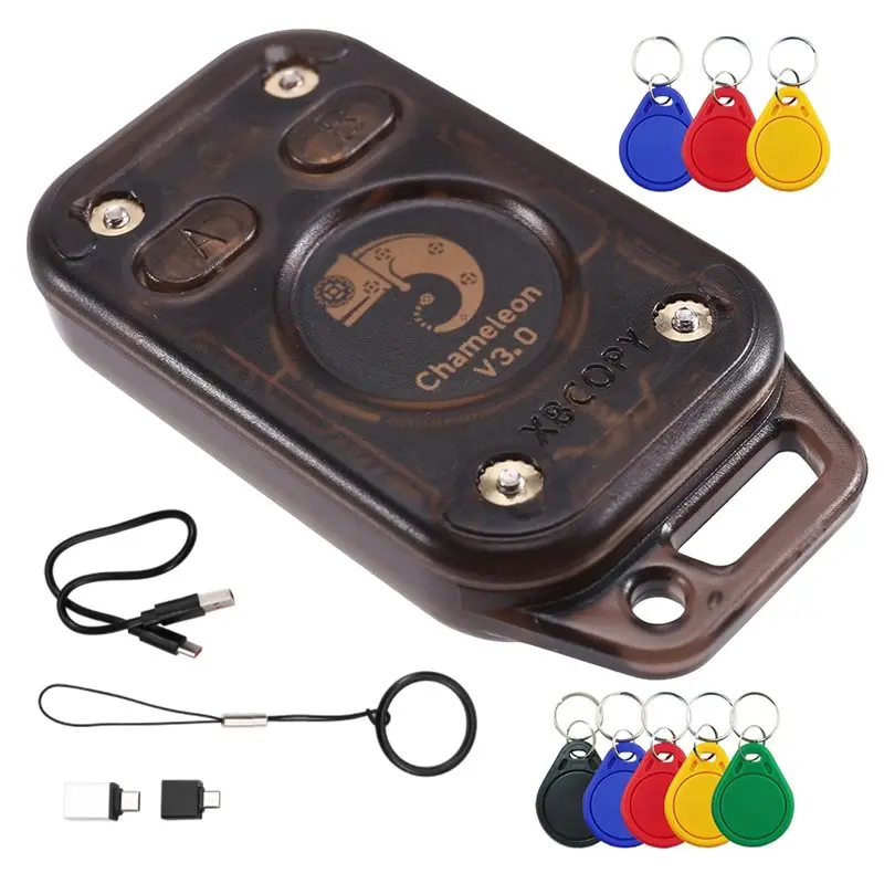 Chameleon V3.0 RFID Smart Chip Reader+ 8XUID Keychain Card Emulator ID IC 125K 13.56M Tag Copyer Reader Writer
Chameleon V3.0 RFID Smart Chip Reader+ 8XUID Keychain Card Emulator ID IC 125K 13.56M Tag Copyer Reader Writer