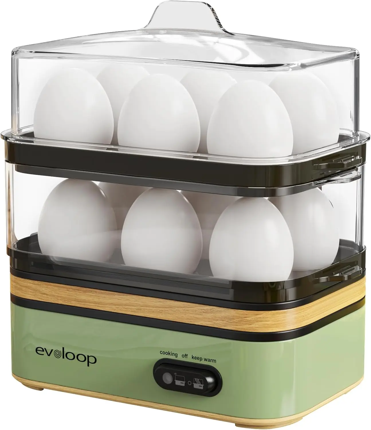 12 Egg Cooker Electric: Soft, Medium, Hard Boiled, Poached & Omelet Maker with Vegetable Steamer, BPA-Free (Green)
12 Egg Cooker Electric: Soft, Medium, Hard Boiled, Poached & Omelet Maker with Vegetable Steamer, BPA-Free (Green)
