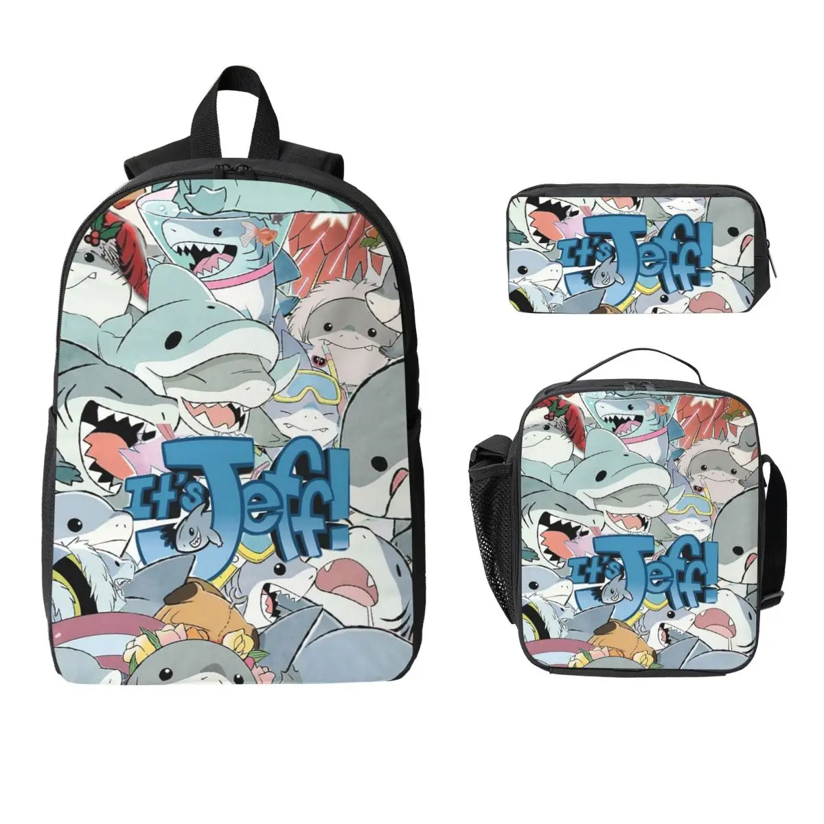 Cute Jeff The Land Shark Cartoon Backpack Boys Girls BookBag School Bag Laptop Shoulder Bags 3ps Insulated Lunch Bag Pencil Case
Cute Jeff The Land Shark Cartoon Backpack Boys Girls BookBag School Bag Laptop Shoulder Bags 3ps Insulated Lunch Bag Pencil Case