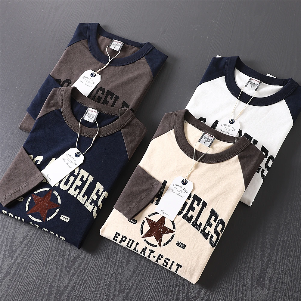 2025 Autumn New American Retro Long-sleeved O-neck Letter Printed T-shirt Men's Fashion 100% Cotton Washed Casual Sport Tops
2025 Autumn New American Retro Long-sleeved O-neck Letter Printed T-shirt Men's Fashion 100% Cotton Washed Casual Sport Tops