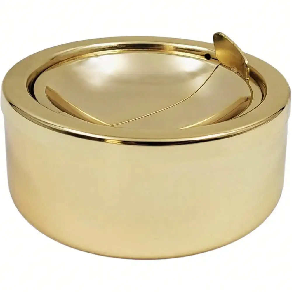 Gold Classic Metal Ashtray With A Lid For Cigarettes - Windproof Outdoor Ashtrays Can Patio Outdoor Indoor Decorative Fancy Ash Tray
Gold Classic Metal Ashtray With A Lid For Cigarettes - Windproof Outdoor Ashtrays Can Patio Outdoor Indoor Decorative Fancy Ash Tray
