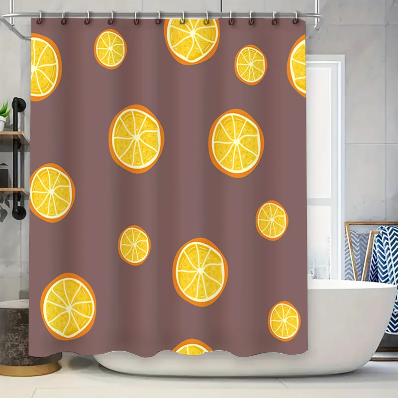 Orange Scented Shower Curtain Fresh Citrus Bath Decor in Sunny Yellow Dark Brown Set for Bathroom Decoration Waterproof Fabric w
Orange Scented Shower Curtain Fresh Citrus Bath Decor in Sunny Yellow Dark Brown Set for Bathroom Decoration Waterproof Fabric w