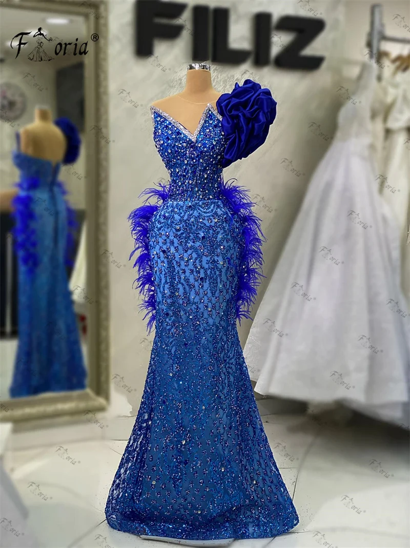 Elegant Blue Mermaid Evening Dress Crystal Feather Special Party Dresses Prom Wedding Gown 2026 Beaded robe de soiree Customized
Elegant Blue Mermaid Evening Dress Crystal Feather Special Party Dresses Prom Wedding Gown 2026 Beaded robe de soiree Customized