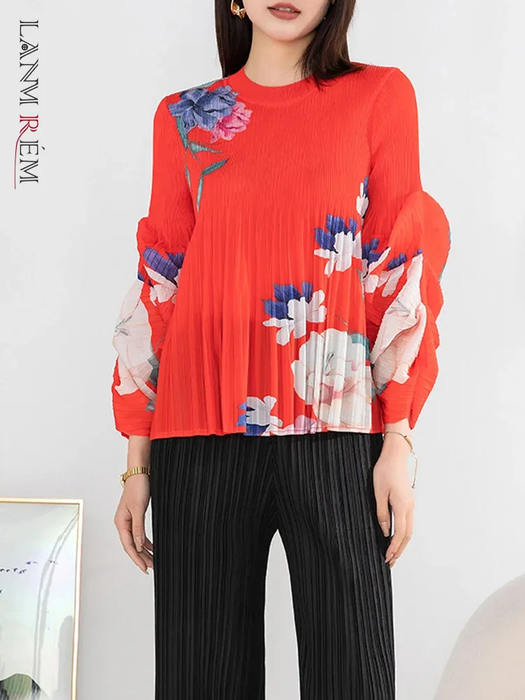 LANMREM Printing Flower Pleated Blouses For Women Round Neck Puff Sleeves Loose Fashion Top 2024 Spring Summer New 2DA4002
LANMREM Printing Flower Pleated Blouses For Women Round Neck Puff Sleeves Loose Fashion Top 2024 Spring Summer New 2DA4002