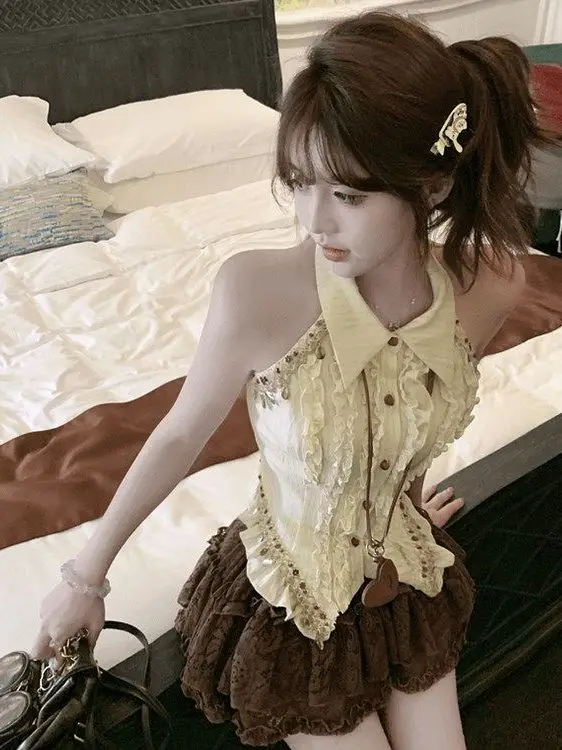 Sweet Short Skirt Set Pure Desire Style Sleeveless High Waist Bouncy Dress Summer Fashion Outfit Two-Piece Ensemble
Sweet Short Skirt Set Pure Desire Style Sleeveless High Waist Bouncy Dress Summer Fashion Outfit Two-Piece Ensemble