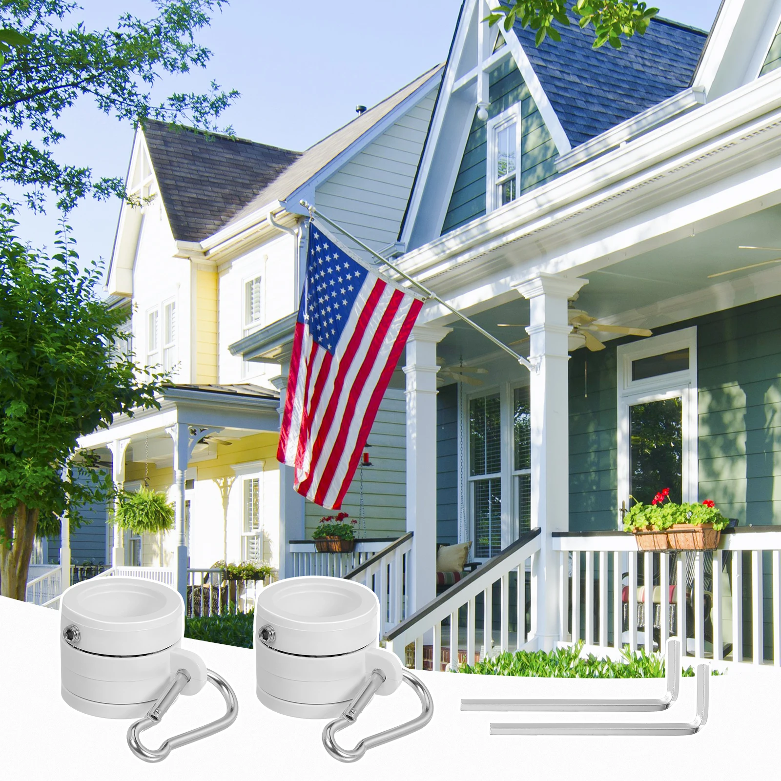 4pcs Flag Pole Kit Durable Plastic Rotating Mounting Rings for 2.5cm Poles Easy Installation Stylish Design Versatile Use
4pcs Flag Pole Kit Durable Plastic Rotating Mounting Rings for 2.5cm Poles Easy Installation Stylish Design Versatile Use