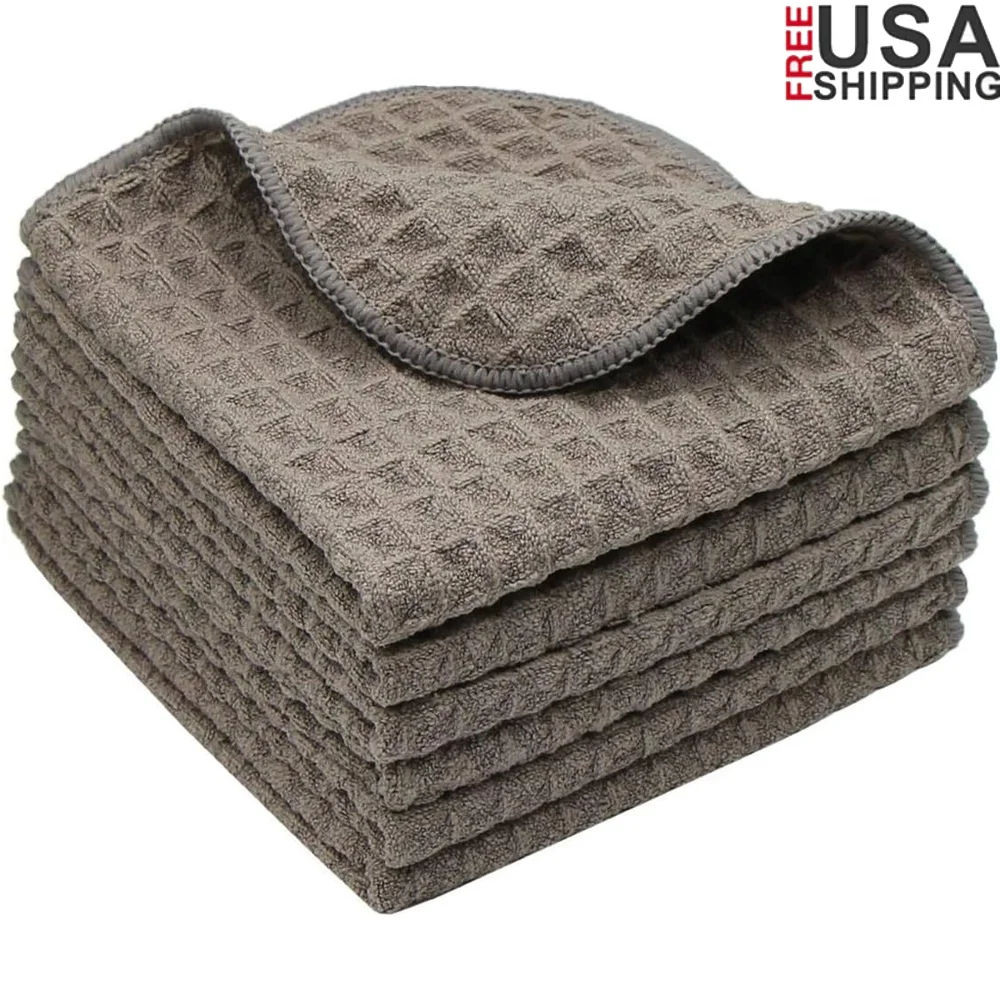 Ультравпитывающие кухонные салфетки из микрофибры, быстросохнущие, без запаха, вафельное переплетение, тряпки для мытья посуды, безворсовая многоразовая упаковка из 6 шт.
Ультравпитывающие кухонные салфетки из микрофибры, быстросохнущие, без запаха, вафельное переплетение, тряпки для мытья посуды, безворсовая многоразовая упаковка из 6 шт.