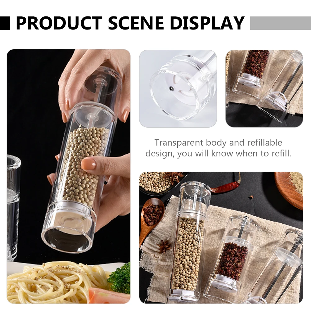 Adjustable Fineness Transparent Acrylic Pepper Salt Shaker Manual Coarse Grinding Tool For Sea Salt Garlic Pepper
Adjustable Fineness Transparent Acrylic Pepper Salt Shaker Manual Coarse Grinding Tool For Sea Salt Garlic Pepper
