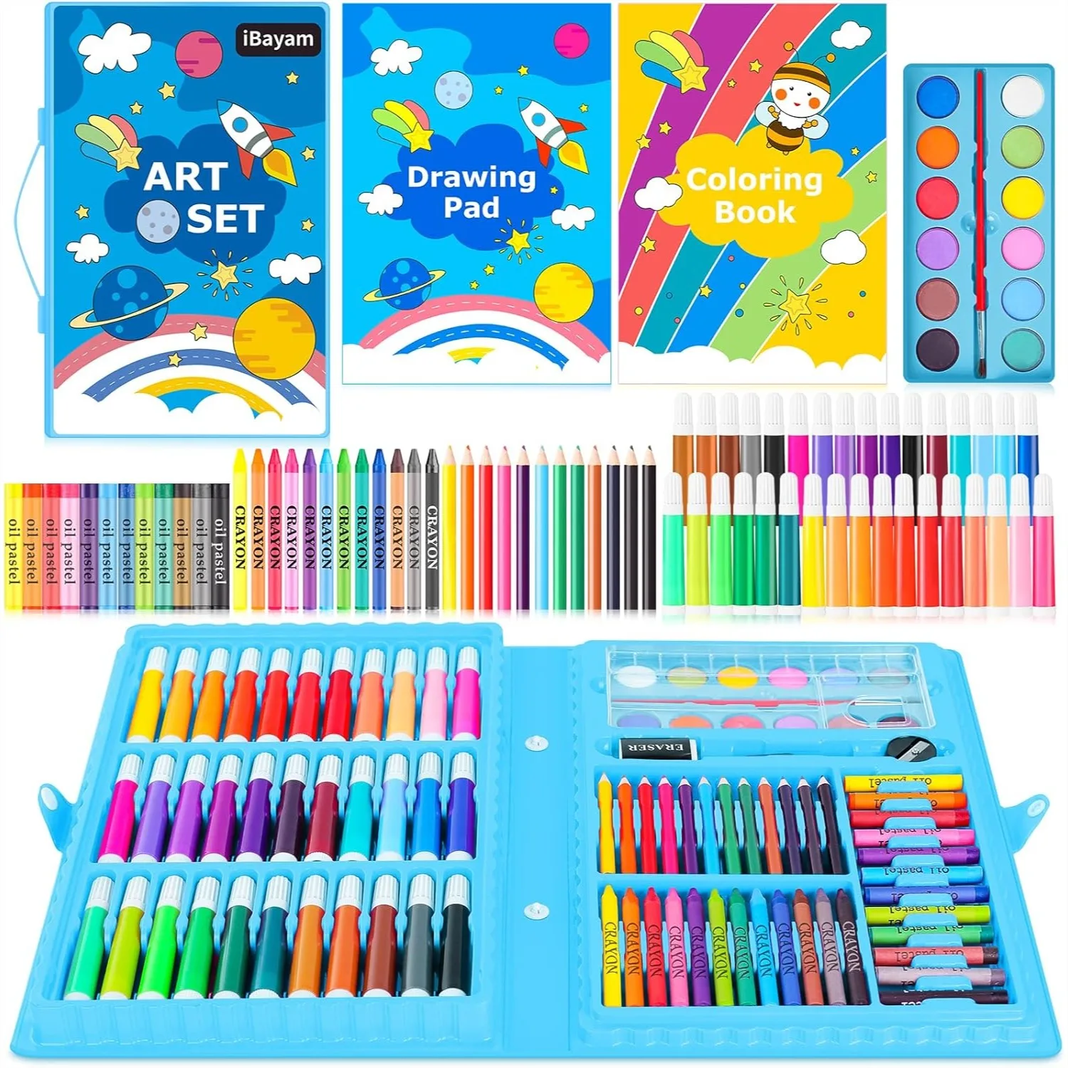 149-Pack Art Set for Adults with Coloring Book, Crayons, Pencils, Pens & Drawing Pad, Sketching Supplies Kit for Creative Fun
149-Pack Art Set for Adults with Coloring Book, Crayons, Pencils, Pens & Drawing Pad, Sketching Supplies Kit for Creative Fun