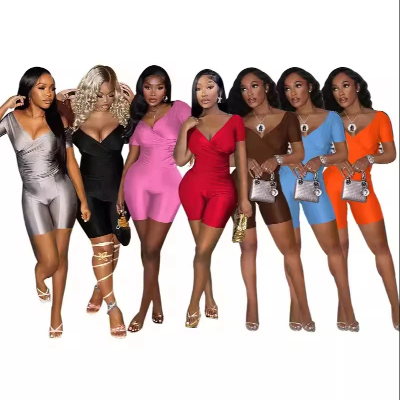 Summer 2025 Women's Clothing V Neck Top 2 Piece Set Short Sleeve Two Piece Set Stretch Casual Shorts Set 
Summer 2025 Women's Clothing V Neck Top 2 Piece Set Short Sleeve Two Piece Set Stretch Casual Shorts Set