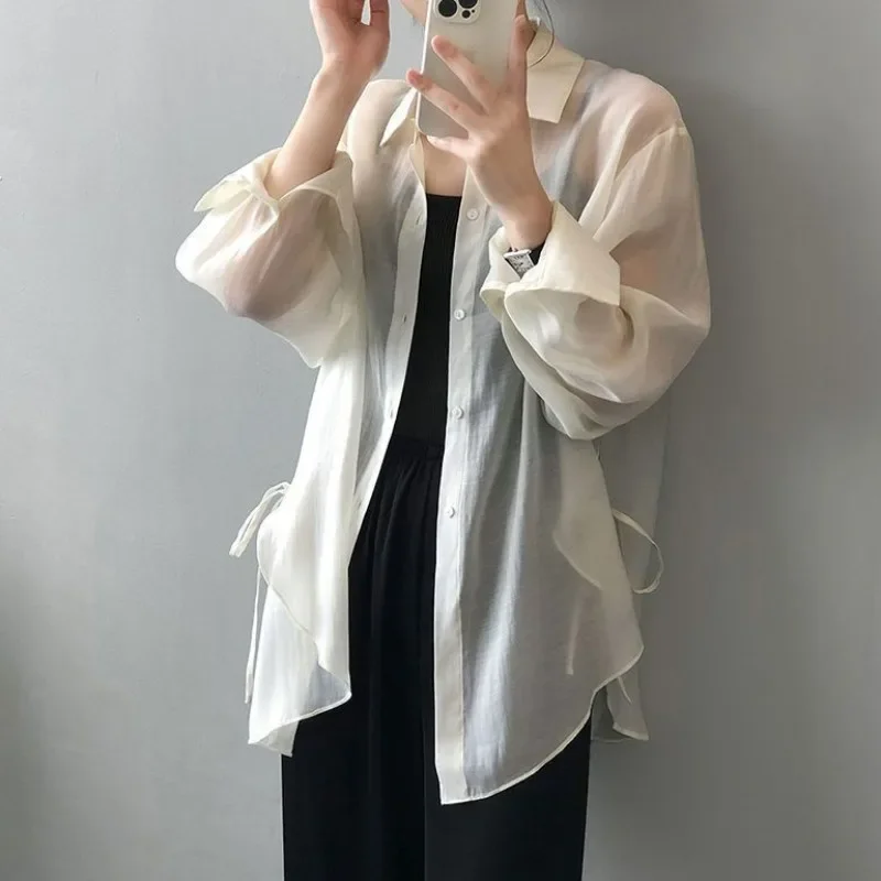 Ice Silk Sun Protection Clothing Cardigan Summer New Women Loose Thin All-Matching Loose Chiffon Tops Uv Protection Shirt
Ice Silk Sun Protection Clothing Cardigan Summer New Women Loose Thin All-Matching Loose Chiffon Tops Uv Protection Shirt