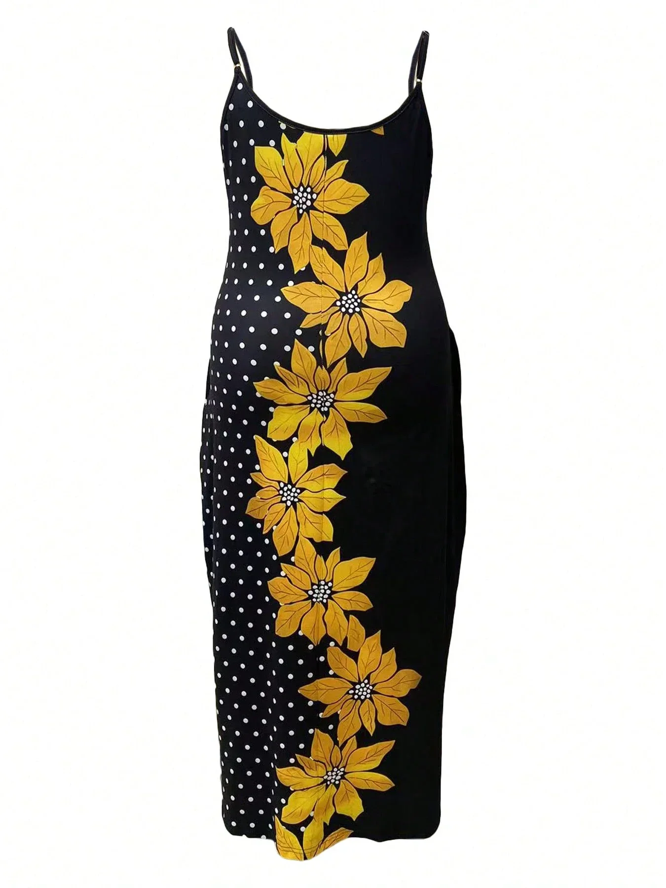 Plus Size Women Floral Polka Dot Camisole Dress Summer Vacation Party Black
Plus Size Women Floral Polka Dot Camisole Dress Summer Vacation Party Black