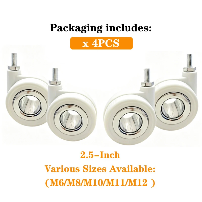 4Pcs 2.5 Inch Premium Silent Hollow Swivel Casters , Heavy Duty No Noise Wheels for Office Chair, Furniture & Utility Carts
4Pcs 2.5 Inch Premium Silent Hollow Swivel Casters , Heavy Duty No Noise Wheels for Office Chair, Furniture & Utility Carts