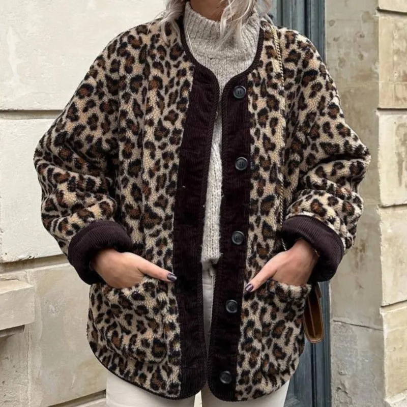 Повседневные куртки Пальто2025 Осенняя женская куртка с леопардовым принтом и круглым воротником с длинным рукавом
Повседневные куртки Пальто2025 Осенняя женская куртка с леопардовым принтом и круглым воротником с длинным рукавом