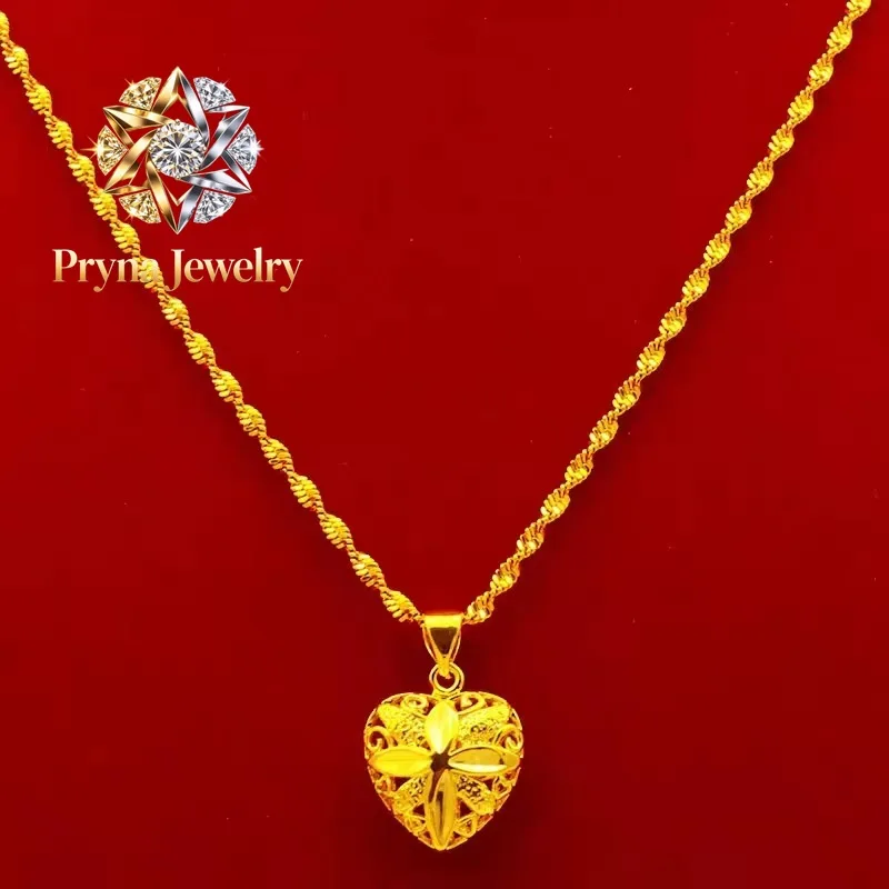 Pryna Jewelry Women's 24K Gold (AU999) Hollow Drop-Heart Necklace | Openwork carving, micro-diamond glow with magnetic closure
Pryna Jewelry Women's 24K Gold (AU999) Hollow Drop-Heart Necklace | Openwork carving, micro-diamond glow with magnetic closure