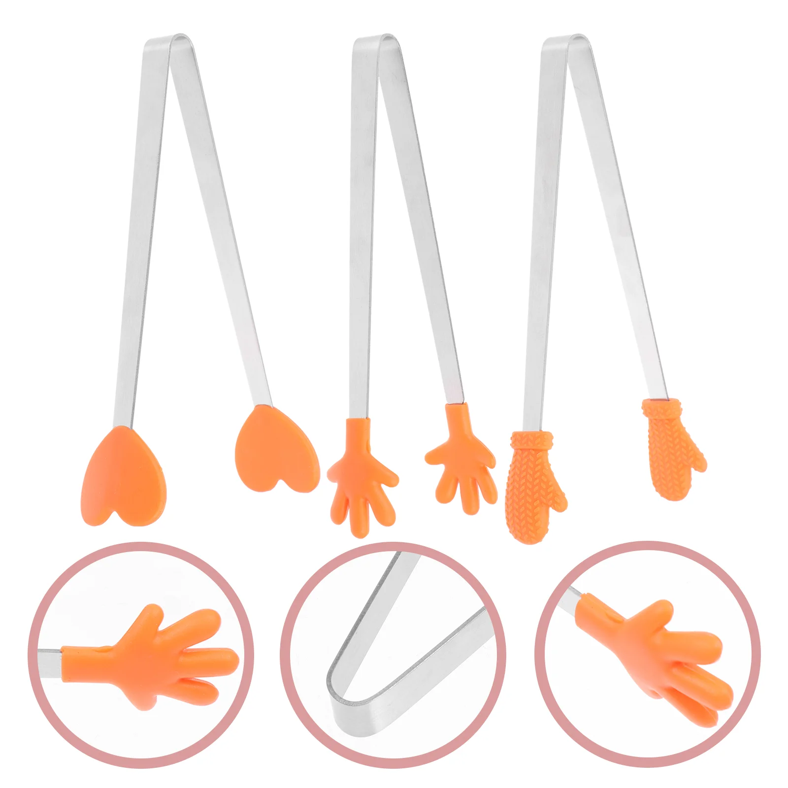 3 Pcs Food Mini Ice Clips Bread Tong Small Tongs Cube Jar Silicone Orange Anti-slip Bakery Clamp Child
3 Pcs Food Mini Ice Clips Bread Tong Small Tongs Cube Jar Silicone Orange Anti-slip Bakery Clamp Child