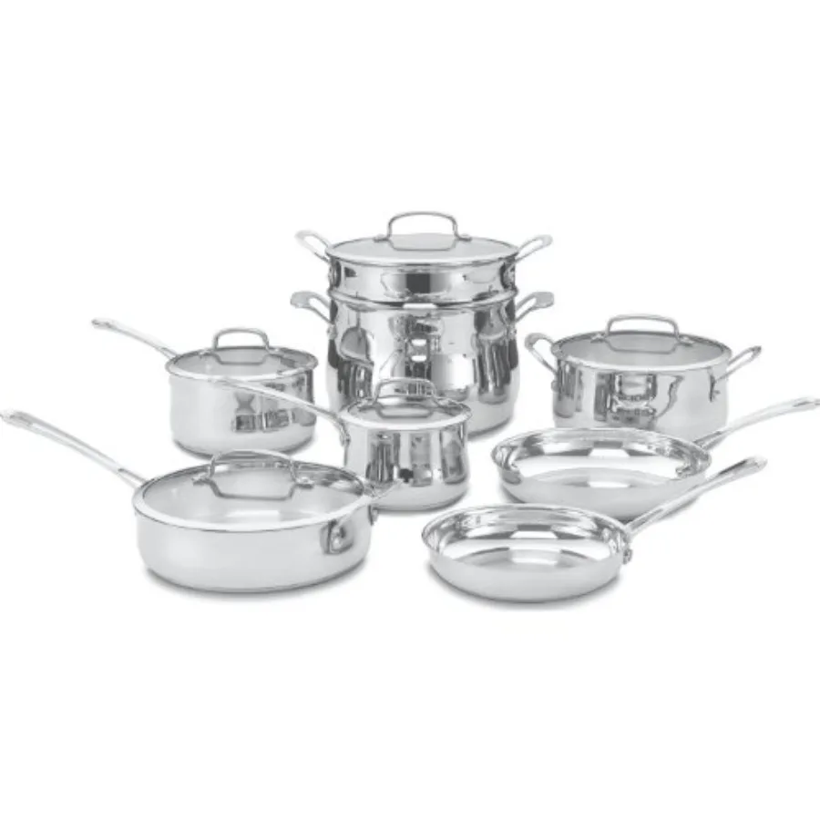 Contour Stainless 13-Piece Cookware Set Silver Kitchen Cooking Essentials Durable Stainless Steel Silver Color Non-Stick Interi
Contour Stainless 13-Piece Cookware Set Silver Kitchen Cooking Essentials Durable Stainless Steel Silver Color Non-Stick Interi