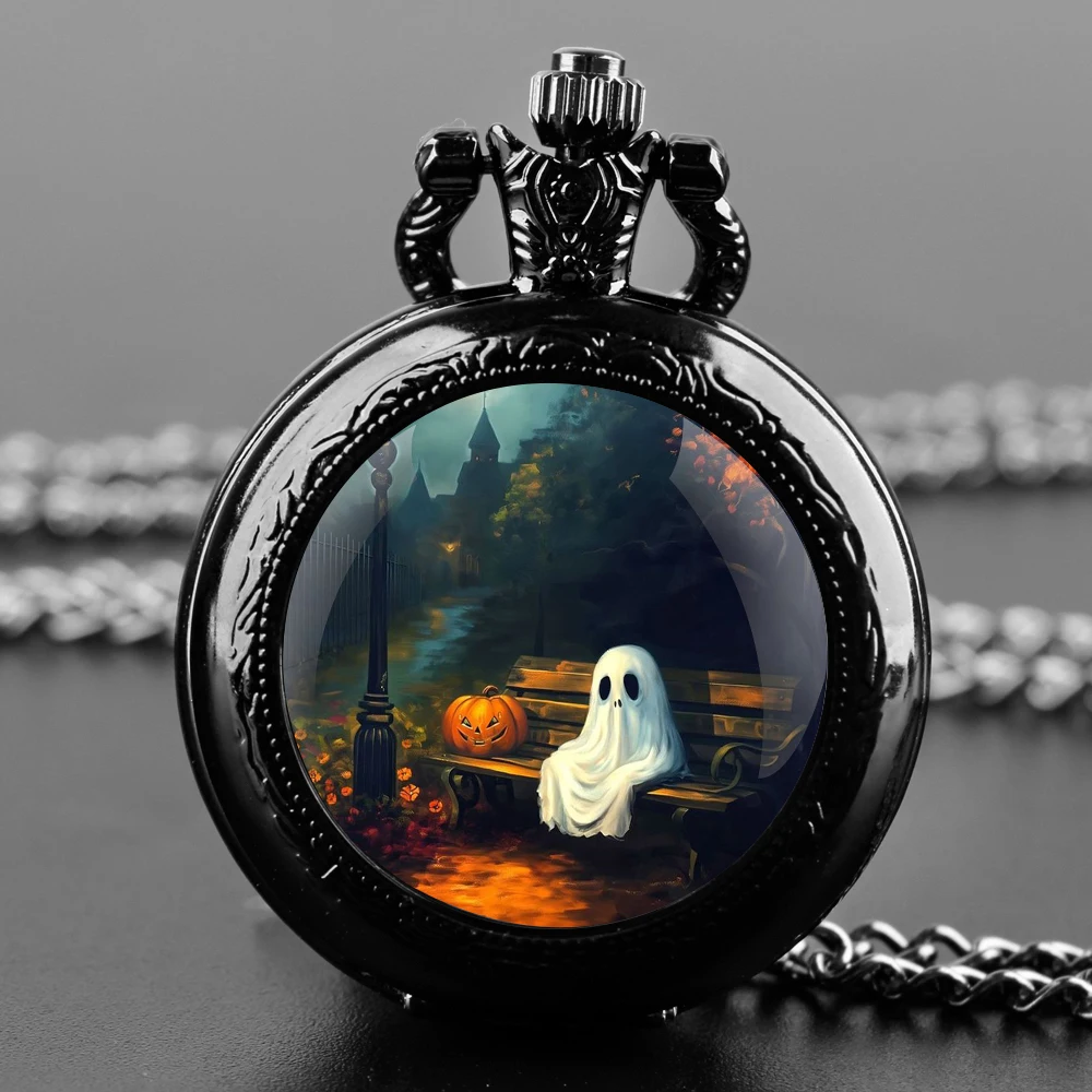 Halloween Cosplay Ghost Glass Dome Quartz Pocket Watch With Durable Chain Arabic Numeral Dial Creative Gifts for Men Women
Halloween Cosplay Ghost Glass Dome Quartz Pocket Watch With Durable Chain Arabic Numeral Dial Creative Gifts for Men Women