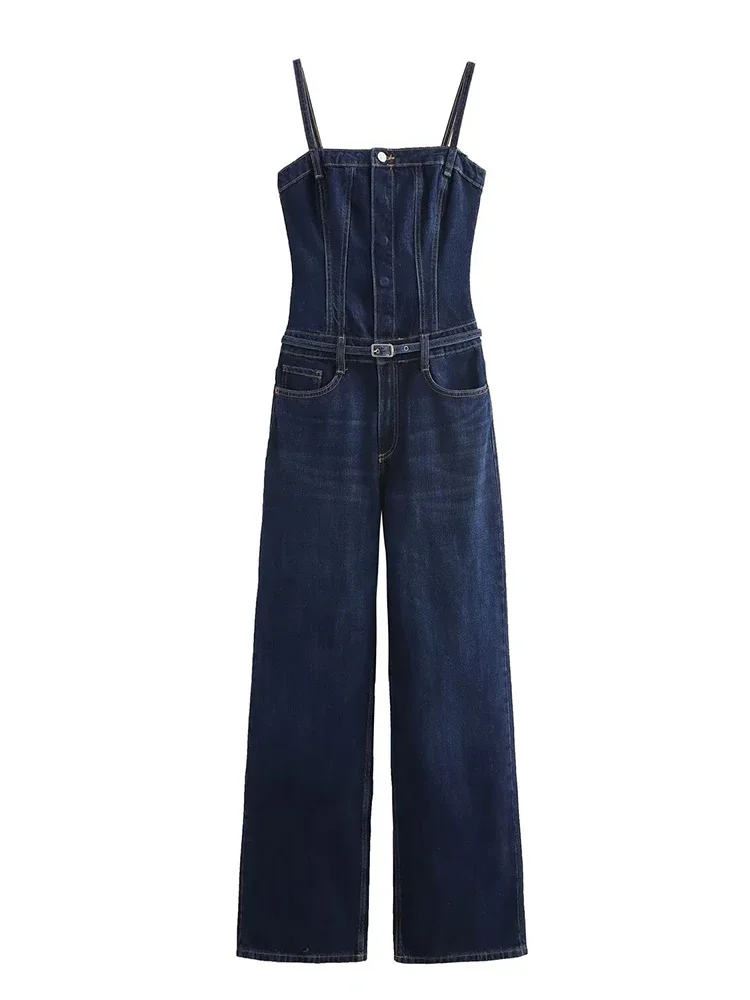 Willshela Women Fashion With Belt Denim Blue Front Button Backless Jumpsuits Vintage Straps Square Collar Female Chic Bodysuits
Willshela Women Fashion With Belt Denim Blue Front Button Backless Jumpsuits Vintage Straps Square Collar Female Chic Bodysuits