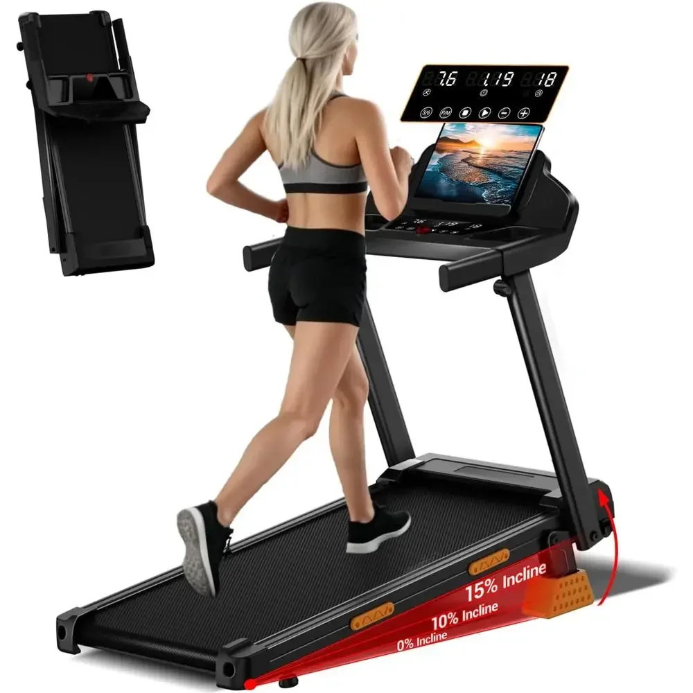 Treadmills or Home with 15% Incline & Led Sn, 7-Layer Shock-Absoroldable Treadmill with Handle Bar Up to 400lbs acity, 3.0HP Qui
Treadmills or Home with 15% Incline & Led Sn, 7-Layer Shock-Absoroldable Treadmill with Handle Bar Up to 400lbs acity, 3.0HP Qui