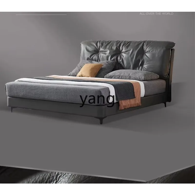 LMM modern simple master bedroom marriage bed small apartment light luxury nappa leather Italian minimalist leather bed
LMM modern simple master bedroom marriage bed small apartment light luxury nappa leather Italian minimalist leather bed