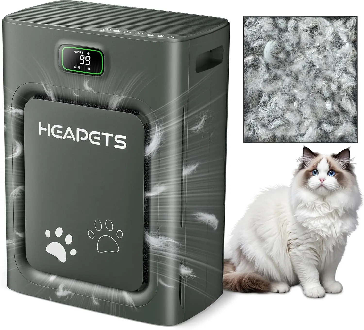 Pet Air Purifier for Home Large Room 2500 sq ft,H13 HEPA Washable Double-Sided Filter,Air Cleaner for Pet Hair Dander Odor Aller
Pet Air Purifier for Home Large Room 2500 sq ft,H13 HEPA Washable Double-Sided Filter,Air Cleaner for Pet Hair Dander Odor Aller