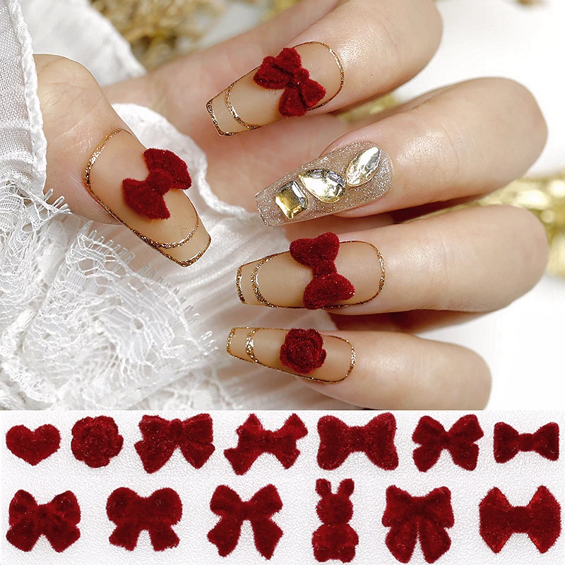 20PCS Flocked Nail Art Bow Charms Accessories Fluffy Bowknot Heart Winter Nail Decorations Design Parts Cute Manicure Supplies
20PCS Flocked Nail Art Bow Charms Accessories Fluffy Bowknot Heart Winter Nail Decorations Design Parts Cute Manicure Supplies