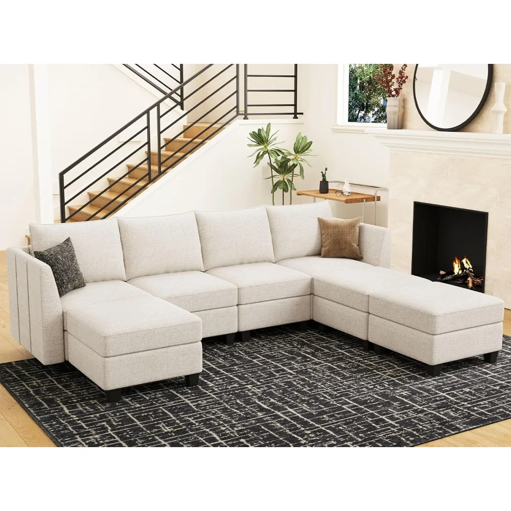 U Shaped Couch with Storage 7 Seat Sectional Sofa with Chaise for Living Room, Beige, Living Room Sofas
U Shaped Couch with Storage 7 Seat Sectional Sofa with Chaise for Living Room, Beige, Living Room Sofas