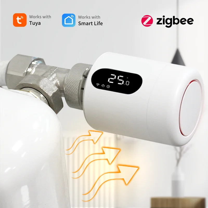 Tuya Smart Zigbee Thermostatic Valve Thermostatic Smart Radiator Valve Head Zigbee Thermostatic Valve Support Alexa Google Home