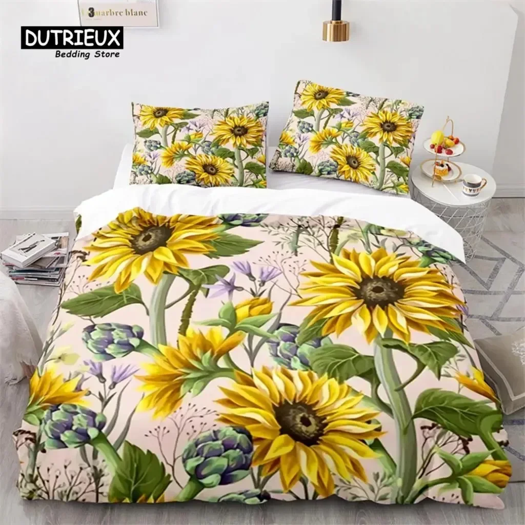 3D Sunflower Duvet Cover Floral Comforter Cover King Size for Kids Girls Microfiber Yellow Flowers Bedding Set with Pillowcases
3D Sunflower Duvet Cover Floral Comforter Cover King Size for Kids Girls Microfiber Yellow Flowers Bedding Set with Pillowcases
