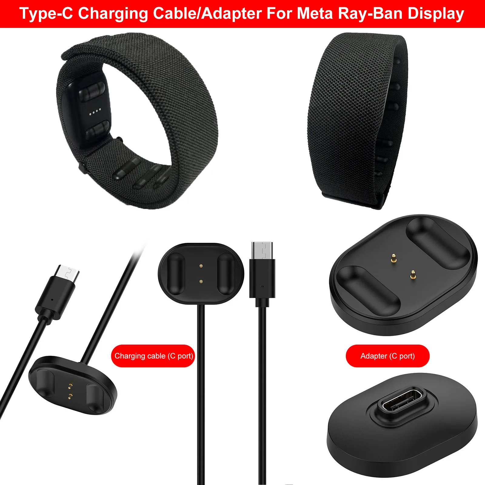 Charging Cable for Meta Display Glasses Bracelet Charger Cradle Dock Glasses Charging Stand Anti Slip Smart Glasses Charger Dock
Charging Cable for Meta Display Glasses Bracelet Charger Cradle Dock Glasses Charging Stand Anti Slip Smart Glasses Charger Dock