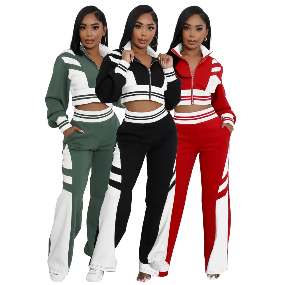 Thick Ribbed Long Sleeve Cropped Zip Jacket 2 Piece Pant Set Women Outfit Two Tone Sporty Jogger Tracksuit Lounge Wear Sets
Thick Ribbed Long Sleeve Cropped Zip Jacket 2 Piece Pant Set Women Outfit Two Tone Sporty Jogger Tracksuit Lounge Wear Sets