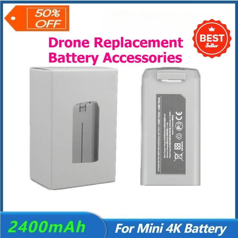 100% New 7.7V 2400mAh for Mini 4K Battery Capacity Compatible with Mini 4K/SE/2SE Series Drone Replacement Battery Accessories
100% New 7.7V 2400mAh for Mini 4K Battery Capacity Compatible with Mini 4K/SE/2SE Series Drone Replacement Battery Accessories