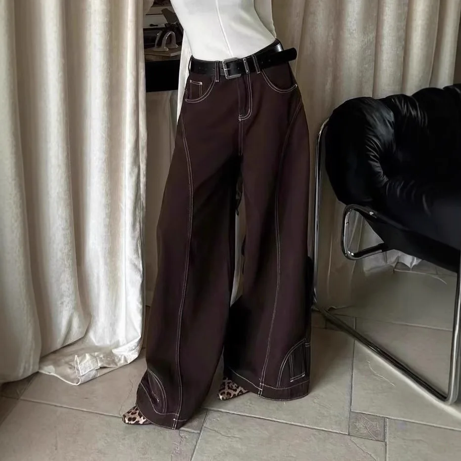 Джинсы с завышенной талией в американском стиле ретро. Женские четыре сезона, новые модные уличные повседневные свободные джинсы в стиле хип-хоп длиной до пола
Джинсы с завышенной талией в американском стиле ретро. Женские четыре сезона, новые модные уличные повседневные свободные джинсы в стиле хип-хоп длиной до пола