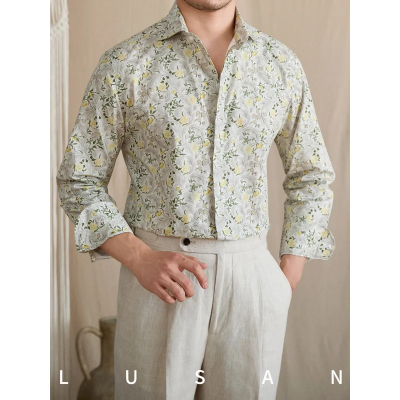 Elegant casual outdoor printed long-sleeve shirt, business commuting pure cotton fashion travel shirt for trendy men
Elegant casual outdoor printed long-sleeve shirt, business commuting pure cotton fashion travel shirt for trendy men
