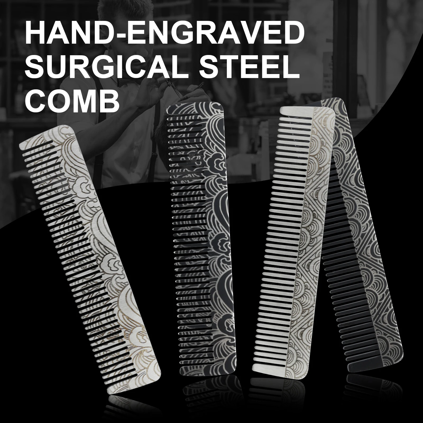 New 1/2PCS Portable Barber Steel Combs Carving Pattern Beard Combs For Men Mustache Care Haircut Tools Salon Hair Styling Comb
New 1/2PCS Portable Barber Steel Combs Carving Pattern Beard Combs For Men Mustache Care Haircut Tools Salon Hair Styling Comb