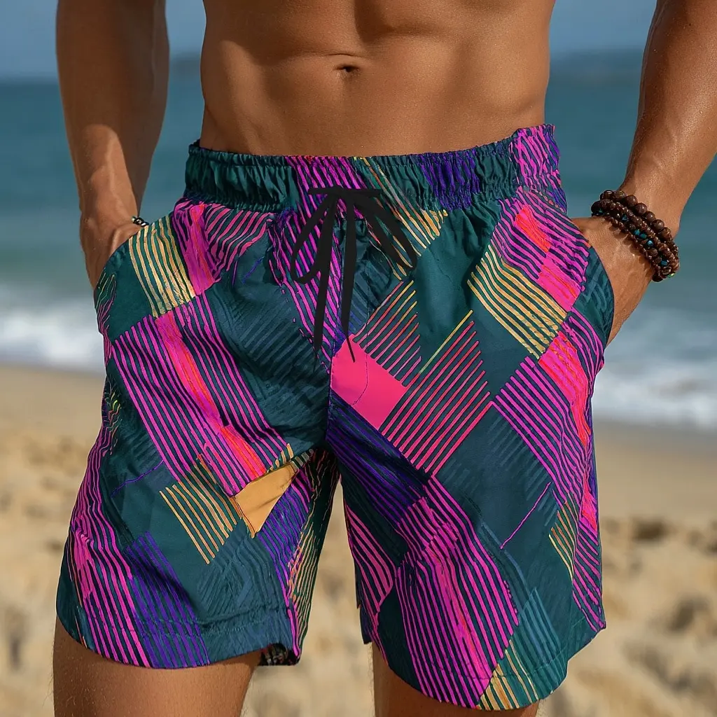 European Casual Plain Short Men's Beach Shorts, Elastic Fabric Versatile Trunks for Summer Water Sports
European Casual Plain Short Men's Beach Shorts, Elastic Fabric Versatile Trunks for Summer Water Sports